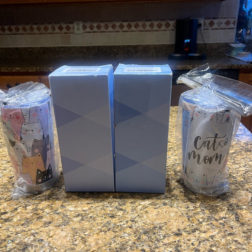 Cat Mom Tumbler Set